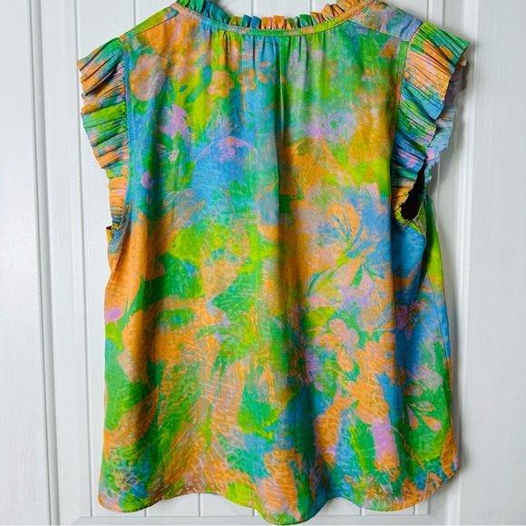 Current Air Multicolor Ruffle Sleeve Blouse - Picture 6 of 7